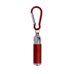 Lampe de poche LED en aluminium recyclé avec mousqueton coloré couleur rouge première vue