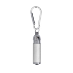 Lampe de poche LED en aluminium recyclé avec mousqueton coloré couleur argenté première vue
