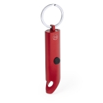 Lampe de poche, aluminium recyclé, décapsuleur et mousqueton assortis couleur rouge première vue
