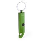 Lampe de poche, aluminium recyclé, décapsuleur et mousqueton assortis couleur vert première vue