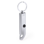 Lampe de poche, aluminium recyclé, décapsuleur et mousqueton assortis couleur argenté première vue