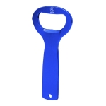 Décapsuleur en aluminium recyclé avec manche découpé de suspension couleur bleu première vue