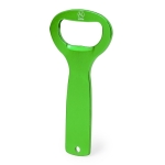 Décapsuleur en aluminium recyclé avec manche découpé de suspension couleur vert première vue