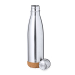 Bouteille double paroi en inox recyclé à base en liège 500ml  troisième vue