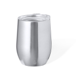Gobelet double paroi en acier inoxydable recyclé avec doseur 340ml couleur argenté première vue