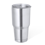 Gobelet double paroi en acier inoxydable recyclé avec doseur 800ml couleur argenté première vue