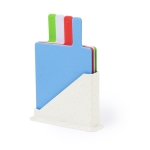 Set de 4 planches à découper pour différents types d'aliments couleur multicolore deuxième vue