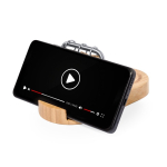 Chargeur sans fil en bambou avec calendrier et support pour mobile 15W