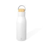 Bouteille double paroi en acier inoxydable recyclé avec anse 500ml couleur blanc première vue
