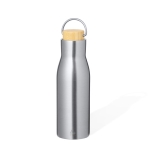 Bouteille double paroi en acier inoxydable recyclé avec anse 500ml couleur argenté première vue