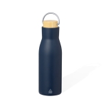 Bouteille double paroi en acier inoxydable recyclé avec anse 500ml couleur bleu marine première vue