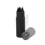 Set de 6 crayons en bois noir dans un étui avec taille-crayon couleur noir première vue