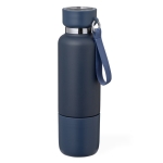 Thermos en inox de 500 ml avec gobelet de 300 ml et dragonne couleur bleu marine première vue