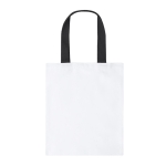 Sac en toile blanche à anses colorées de taille moyenne 230g/m² couleur noir première vue