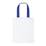Sac en toile blanche à anses colorées de taille moyenne 230g/m² couleur bleu première vue