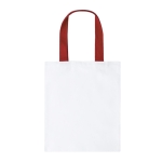 Sac en toile blanche à anses colorées de taille moyenne 230g/m² couleur rouge première vue
