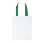 Sac en toile blanche à anses colorées de taille moyenne 230g/m² couleur vert première vue