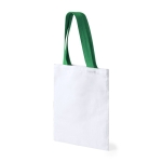 Sac en toile blanche à anses colorées de taille moyenne 230g/m² deuxième vue