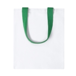 Sac en toile blanche à anses colorées de taille moyenne 230g/m²  troisième vue