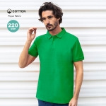 Polo unisexe Ring Spun 100% coton peigné avec 2 boutons 220 g/m² couleur noir