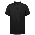 Polo unisexe Ring Spun 100% coton peigné avec 2 boutons 220 g/m² couleur noir première vue