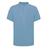 Polo unisexe Ring Spun 100% coton peigné avec 2 boutons 220 g/m² couleur bleu ciel première vue