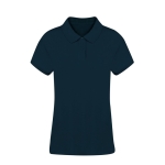Polo femme 100% coton peigné Ring Spun, 2 boutons 220 g/m² couleur bleu marine première vue