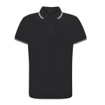 Polo respirant polyester, col, détails sur manches 180 g/m² couleur noir première vue