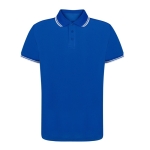 Polo respirant polyester, col, détails sur manches 180 g/m² couleur bleu première vue