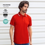 Polo respirant polyester, col, détails sur manches 180 g/m² couleur blanc