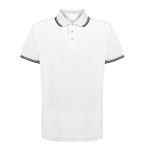 Polo respirant polyester, col, détails sur manches 180 g/m² couleur blanc première vue