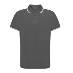 Polo respirant polyester, col, détails sur manches 180 g/m² couleur gris première vue