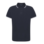 Polo respirant polyester, col, détails sur manches 180 g/m² couleur bleu marine première vue