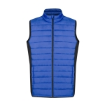 Gilet en softshell et polyester avec détails noirs sur côté couleur bleu première vue