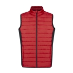 Gilet en softshell et polyester avec détails noirs sur côté couleur rouge première vue
