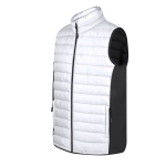 Gilet en softshell et polyester avec détails noirs sur côté couleur blanc deuxième vue