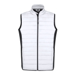 Gilet en softshell et polyester avec détails noirs sur côté couleur blanc troisième vue