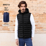 Gilet imperméable 100% RPET avec capuche réglable couleur noir