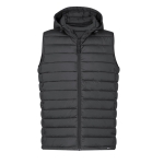 Gilet imperméable 100% RPET avec capuche réglable couleur noir deuxième vue