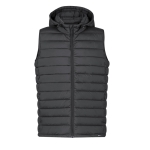 Gilet imperméable 100% RPET avec capuche réglable couleur noir première vue