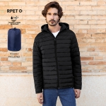 Veste en RPET 100% imperméable avec capuche réglable couleur noir