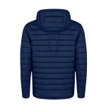 Veste en RPET 100% imperméable avec capuche réglable couleur bleu marine