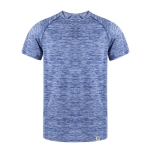 T-shirt technique respirant en RPET avec effet délavé couleur bleu première vue