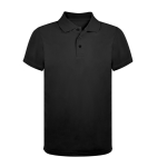 Polo technique respirant en 100% polyester avec 3 boutons couleur noir première vue