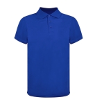 Polo technique respirant en 100% polyester avec 3 boutons couleur bleu deuxième vue