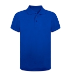 Polo technique respirant en 100% polyester avec 3 boutons couleur bleu première vue