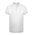 Polo technique respirant en 100% polyester avec 3 boutons couleur blanc première vue