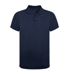 Polo technique respirant en 100% polyester avec 3 boutons couleur bleu marine première vue