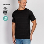 T-shirt sport unisexe en 100% polyester, motif rayé 135 g/m² couleur noir