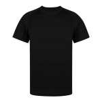 T-shirt sport unisexe en 100% polyester, motif rayé 135 g/m² couleur noir première vue